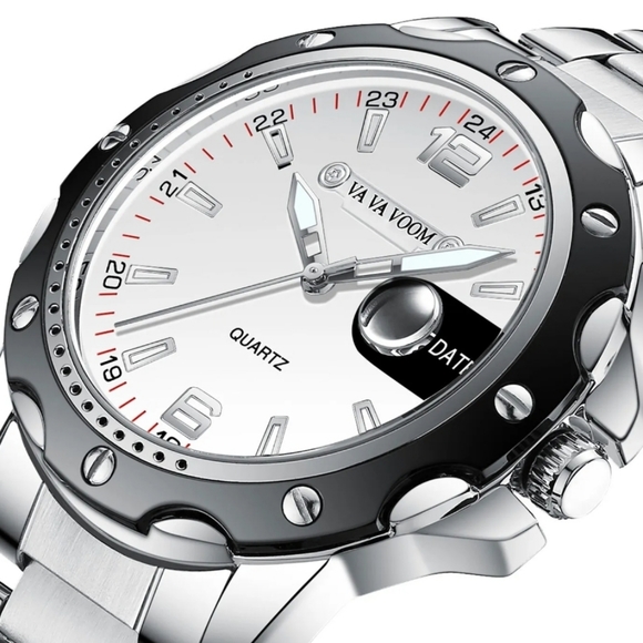 Mens Classic Business Stainless Steel Watch Quartz movement Luminous Waterproof - Picture 6 of 10